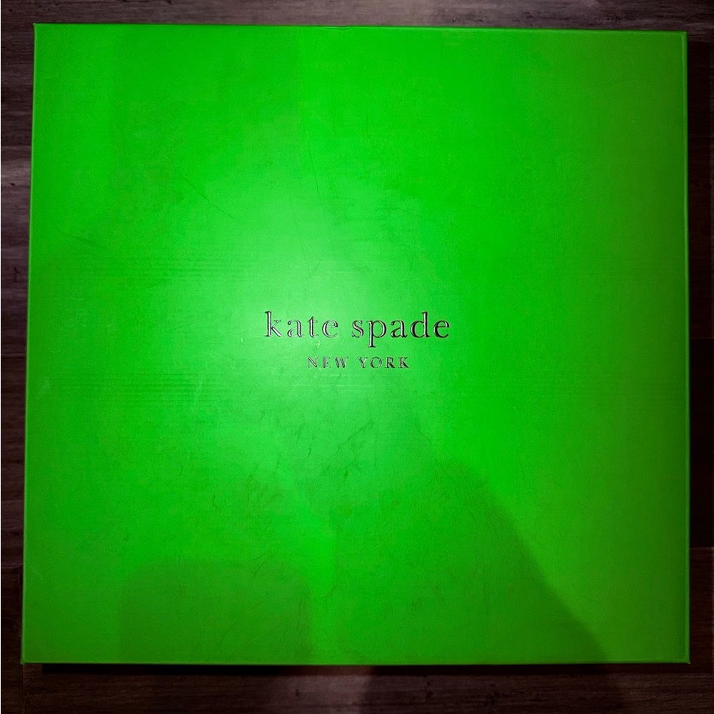 Kate Spade New York Iconic Green & Black Signature Shoe Box (Empty, Brand New)
